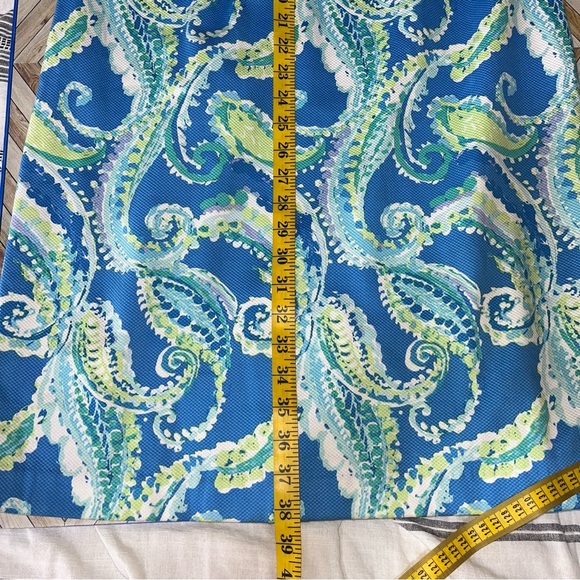 J. Mclaughlin Belinda Blue Watercolor Paisley Sleeveless Sheath Dress Stretch 12 - Picture 9 of 12